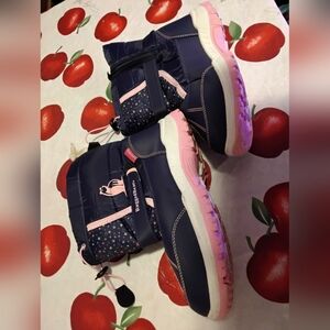 Rugged Bear Navy And Pink Snow And Rain Boots Girls Youth Size 4